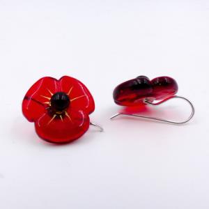 Bijou en verre - Boucles d'oreille "Petits Coquelicots" rouges - Mari&Femme