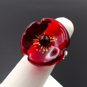 Bijou en verre - Bague "Coquelicot" rouge - Mari&Femme