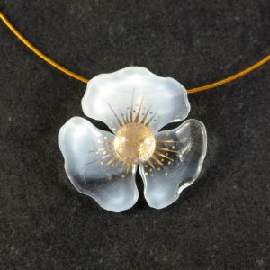 Bijou en verre - Pendentif "Fleur blanche" - Mari&Femme