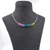 Collier Courbe multicolore en verre de Murano et argent  - Floriane Lataille