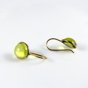 Boucles d'oreille en verre "Lucioles" vert clair - Elodie Pavie