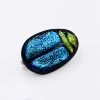 Broche en verre "Scarabée" turquoise - anis - Mari&Femme