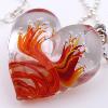 Collier en verre de Murano "Coeur de Feu" - Floriane Lataille