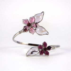 Bracelet en verre "Fleurs asymétriques" - Elodie Pavie