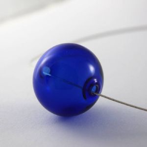 Collier en verre "Bleu Cobalt", Jean-Pierre Baquère