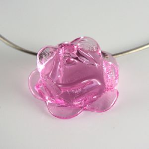 Collier en verre "Rose de Verre" rose - Adrian Colin