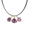 Collier "Trio de Perles" mauve / rose en verre de Murano - Floriane Lataille