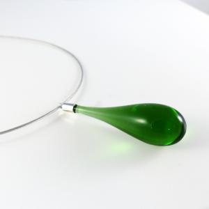 Collier en verre "Goutte de Verre" vert - Adrian Colin