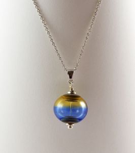 Pendentif en verre "Bulle Seychelles" - Valérie Vayre