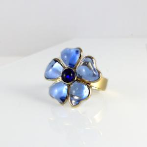 Bague en verre de Murano "Fleur Bleue" - Elodie Pavie