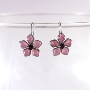 Boucles d'oreille en verre "Fleurs" - Elodie Pavie