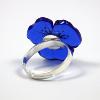 Bijou en verre - Bague "Fleur de Lin" bleu - Mari&Femme