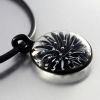 Pendentif en verre "Implosion" noir et blanc - Adrian Colin