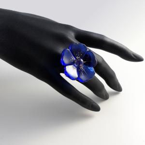 Bijou en verre - Bague "Anémone Bleue"- Mari&Femme