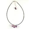 Collier "Trio de Perles" mauve / rose en verre de Murano - Floriane Lataille