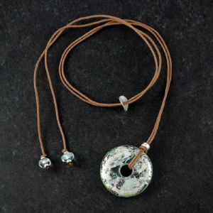 Collier / sautoir en verre de Murano "Clair de Lune" - Floriane Lataille