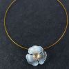 Bijou en verre - Pendentif "Fleur blanche" - Mari&Femme