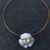 Bijou en verre - Pendentif "Fleur blanche" - Mari&Femme