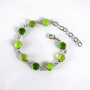 Bracelet en verre "Cabochons" Vert - Elodie Pavie