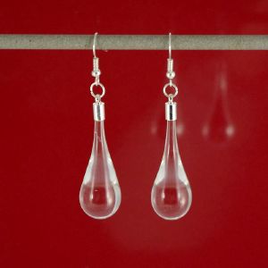 Boucles d'oeilles "Goutte de Verre" transparence - Adrian Colin