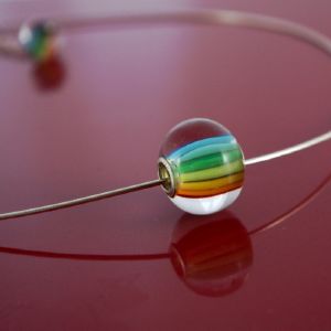 Collier Arc-en-Ciel en verre de Murano et argent  - Floriane Lataille