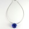 Collier en verre "Rose de Verre" bleue - Adrian Colin