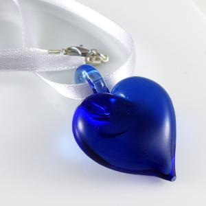 Pendentif en verre "Coeur de Verre" Bleu - Adrian Colin