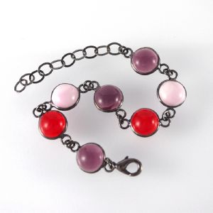 Bracelet en verre "Cabochons" Rouge - Elodie Pavie