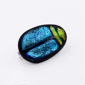 Broche en verre "Scarabée" turquoise - anis - Mari&Femme