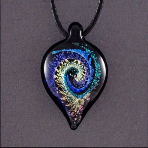 Bijou en verre - Pendentif "Spirale" Bleu- Arnaud Kornheiser