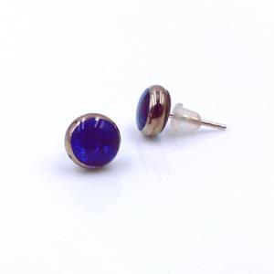 Boucles d'oreille en verre "Les Pétillantes" Bleu roi - Mari&Femme