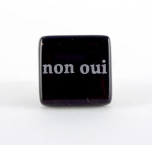 Bague en verre "Oui Non" - Cocodès