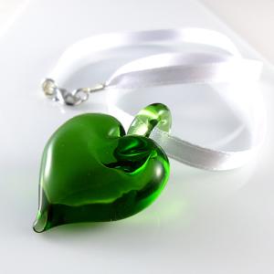 Pendentif en verre "Coeur de Verre" vert - Adrian Colin
