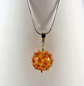 Pendentif en verre "Baroque Ambre" - Valérie Vayre