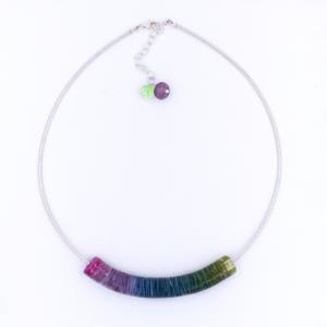 Collier Courbe multicolore en verre de Murano et argent  - Floriane Lataille