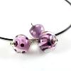 Collier "Trio de Perles" mauve / rose en verre de Murano - Floriane Lataille