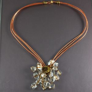 Bijou en verre - Collier "Cascade" bronze - SaraBartko
